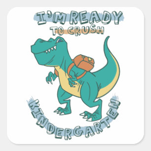 Bereit für den Kindergarten Quadratischer Aufkleber