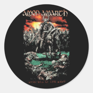 Bereit für den Krieg Amon Amarth Retro Junge Musik Runder Aufkleber