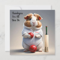 Bereit für den Pitch: Guinea im Cricket Gear,