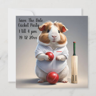 Bereit für den Pitch: Meerschweinchen in Kricket-A Save The Date