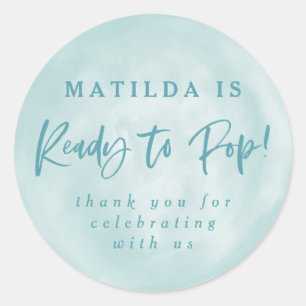 Bereit für den Pop! Babydusche-Gefallen danke Runder Aufkleber