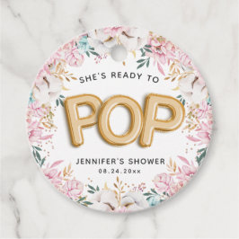 "Bereit für den Pop" Blumenjungen-Balloons Geschenkanhänger