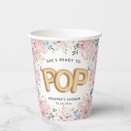 "Bereit für den Pop" Blumenjungen-Balloons Pappbecher