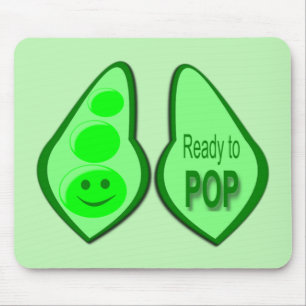 Bereit für den Pop Schwangere Grüne Erbse Mousepad