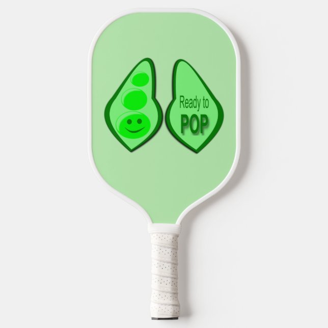 Bereit für den Pop Schwangere Grüne Erbse Pickleball Schläger (Vorderseite)
