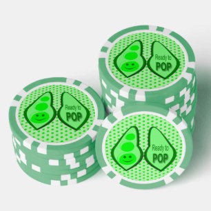Bereit für den Pop Schwangere Grüne Erbse Pokerchips