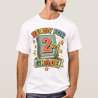 Bereit für die 2. Klasse Vintage-Design zum Zurück T-Shirt