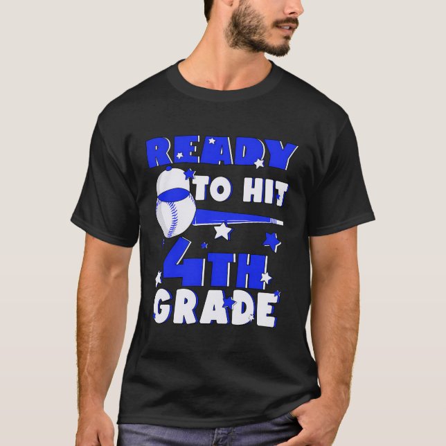 Bereit für die 4. Klasse des Baseballlehrers Kinde T-Shirt (Vorderseite)