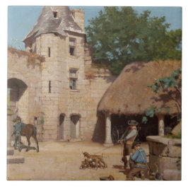 Bereit für die Jagd (mittelalterliche Szene) Fliese