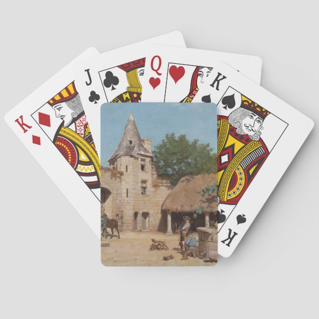 Bereit für die Jagd (mittelalterliche Szene) Spielkarten (Rückseite)