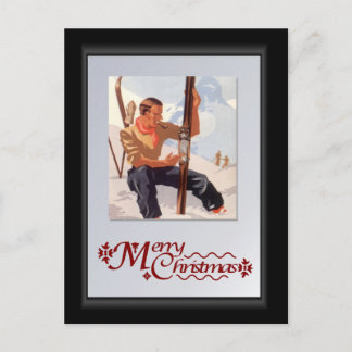 Bereit für die Piste Feiertagspostkarte