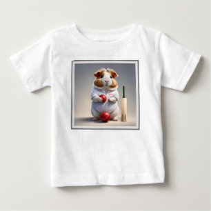 Bereit für die Pitch, Guinea Schweinekricketer Baby T-shirt