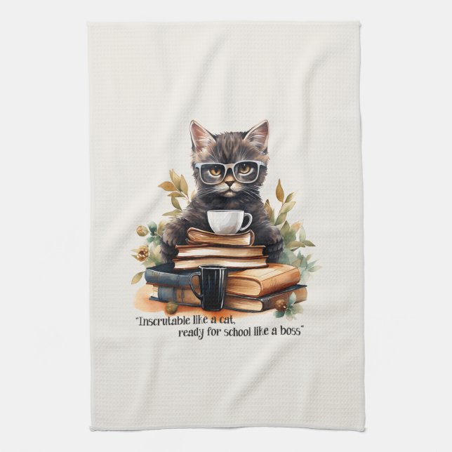 Bereit für die Schule wie ein Boss Geschirrtuch (Vertikal)