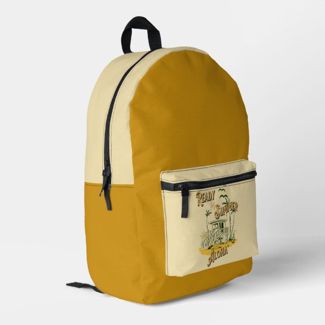 Bereit für die Summer Beach Edition - Aloha - Bedruckter Rucksack (Rückseitige Ecke links)