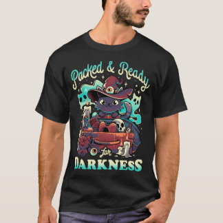 Bereit für Dunkelheit - Niedliche Hexenkatze T-Shirt