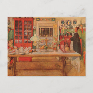 Bereit für ein Kartenspiel von Carl Larsson Postkarte