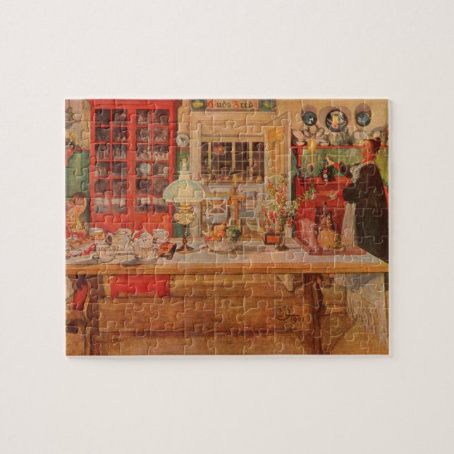 Bereit für ein Kartenspiel von Carl Larsson Puzzle (Horizontal)