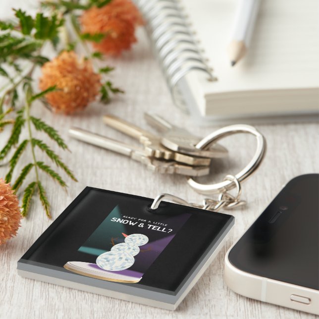 Bereit für ein wenig Schnee und erzählen Discoball Schlüsselanhänger (Vorderseite rechts)