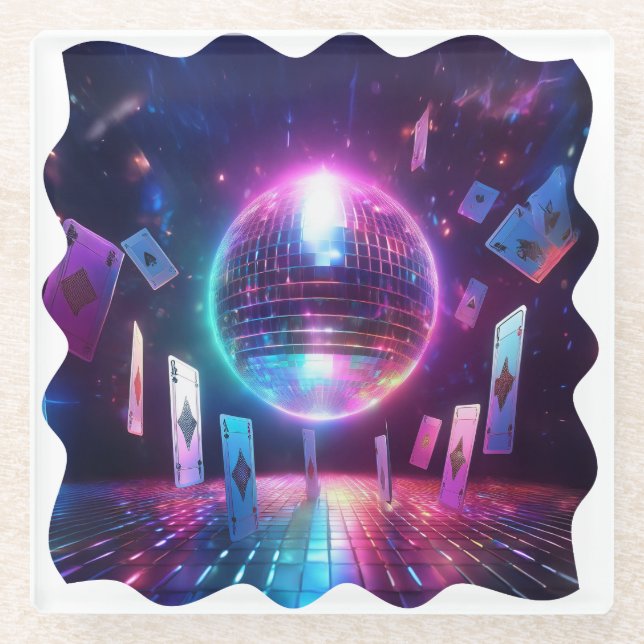 Bereit für eine Nacht des Tanzes und Glücksspiels Glasuntersetzer (Vorderseite)