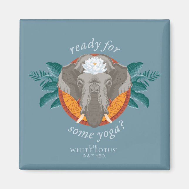 Bereit für einige Yoga? - Der weiße Lotus Magnet (Vorne)