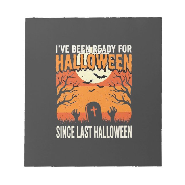 Bereit für Halloween-Friedhof-Design_1 Notizblock (Vorderseite)
