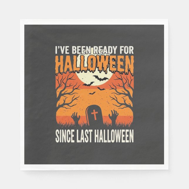 Bereit für Halloween-Friedhof-Design_1 Serviette (Vorderseite)