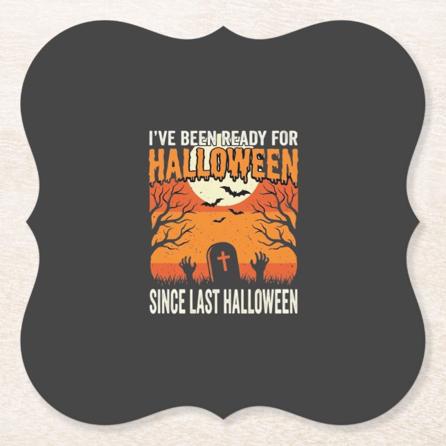 Bereit für Halloween-Friedhof-Design_1 Untersetzer (Vorderseite)