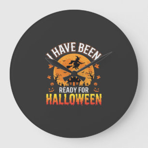 Bereit für Halloween Hexen Spukhaus Design Große Wanduhr