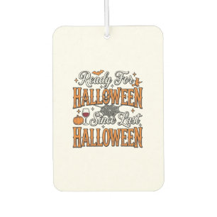Bereit für Halloween Vintage Gravur Shirt Design Autolufterfrischer