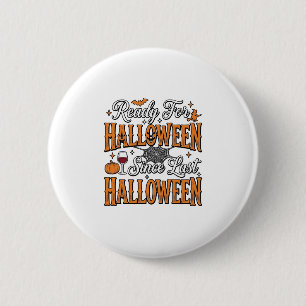 Bereit für Halloween Vintage Gravur Shirt Design Button