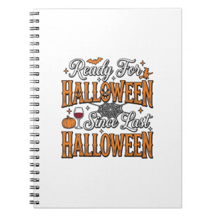 Bereit für Halloween Vintage Gravur Shirt Design Notizblock