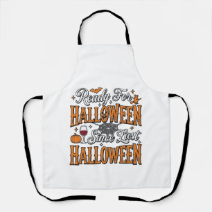 Bereit für Halloween Vintage Gravur Shirt Design Schürze