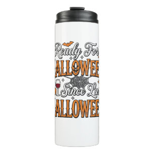 Bereit für Halloween Vintage Gravur Shirt Design Thermosbecher