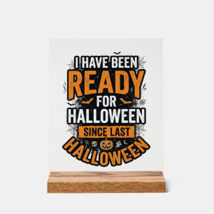 Bereit für Halloween Vintage Grusel-Shirt-Design_1 Acrylschild