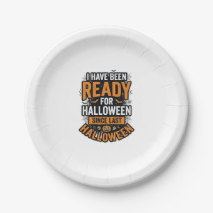 Bereit für Halloween Vintage Grusel-Shirt-Design_1 Pappteller