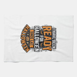 Bereit für Halloween Vintage Gruseliges Shirt-Desi Geschirrtuch