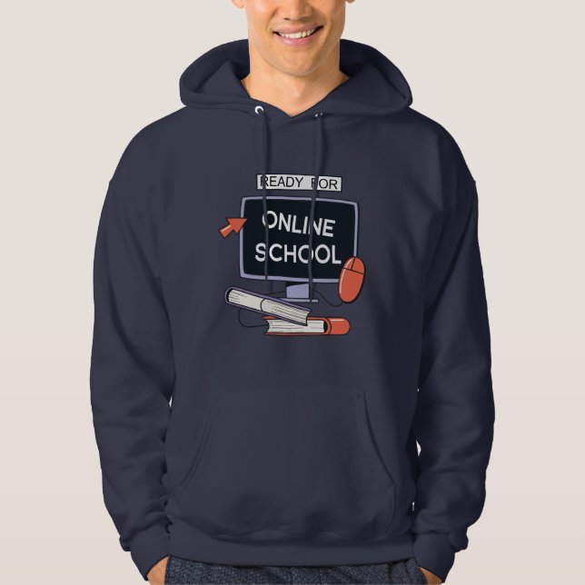 Bereit für Online School Hoodie (Vorderseite)
