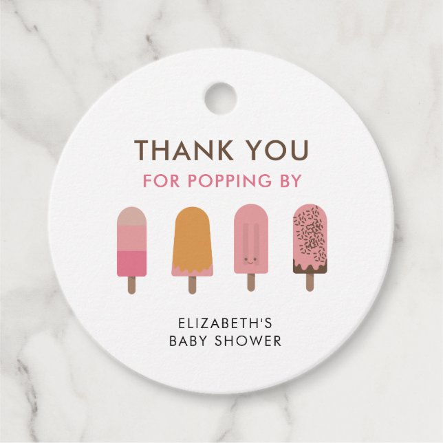 Bereit für Pop Baby Dusche Vielen Dank Geschenkanhänger (Vorderseite)