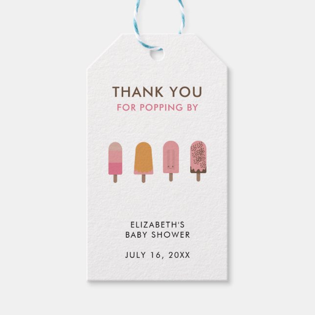 Bereit für Pop Baby Dusche Vielen Dank Geschenkanhänger (Vorderseite)