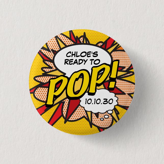 Bereit für POP Babydusche Button (Vorderseite)