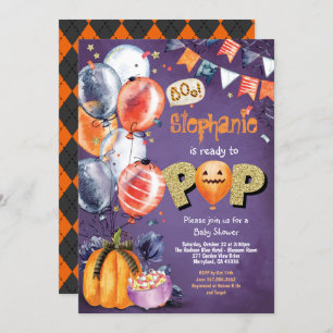 Bereit für Pop Halloween Babydusche Geschlecht neu Einladung