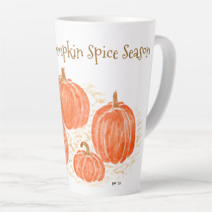 Bereit für Pumpkin Gewürzsaison Wasserfarbenkürbis Milchtasse