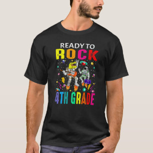 Bereit für Rock 4. Klasse Astronaut Dinosaurier zu T-Shirt