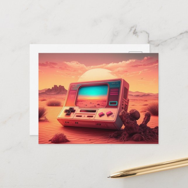 Bereit für Spaß mit einer Game Console Postkarte (Vorderseite/Rückseite Beispiel)