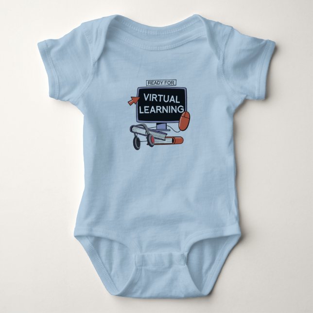 Bereit für virtuelles Lernen Baby Strampler (Vorderseite)