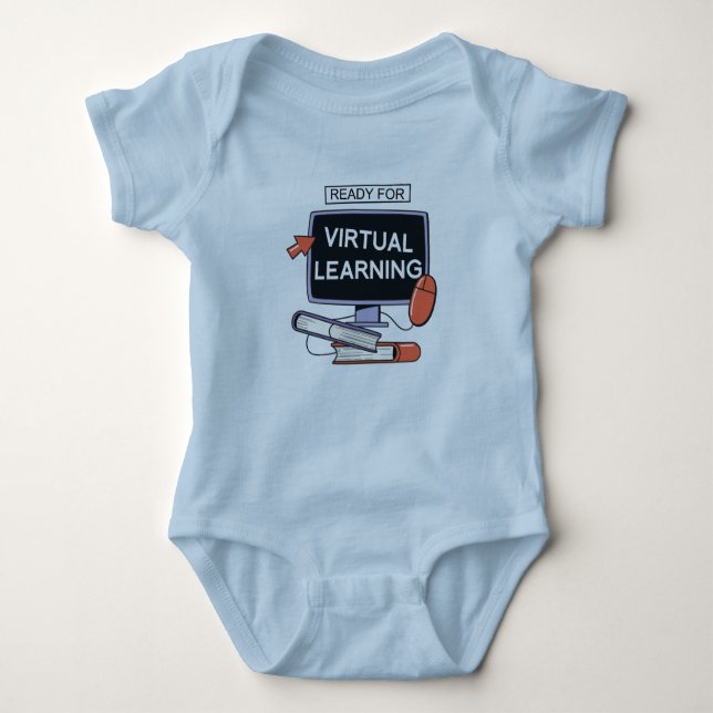 Bereit für virtuelles Lernen Baby Strampler (Vorderseite)