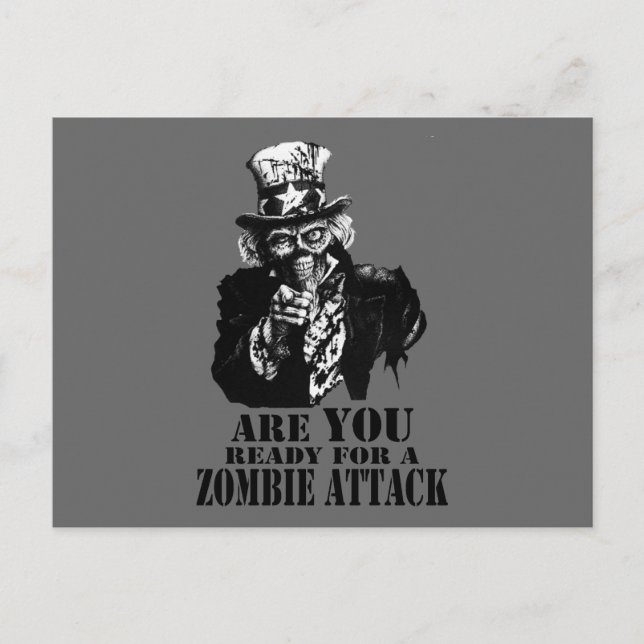 Bereit für Zombie-Attacken Postkarte (Vorderseite)