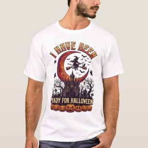 Bereit gewesen Halloween Hexen Schloss Mond_1 T-Shirt