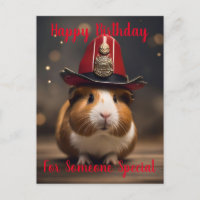 Bereit: Guinea Pig in einem Fireman-Hut,