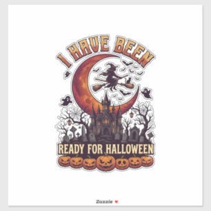 Bereit Halloween Hexen Schloss Mond_1 Aufkleber